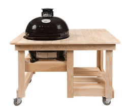 The Primo Counter Top Table Ready to Finish Cypress for Oval 200 (4 wheels: 45.5" W - 26.75" D - 32" H), Ceramic Feet Included