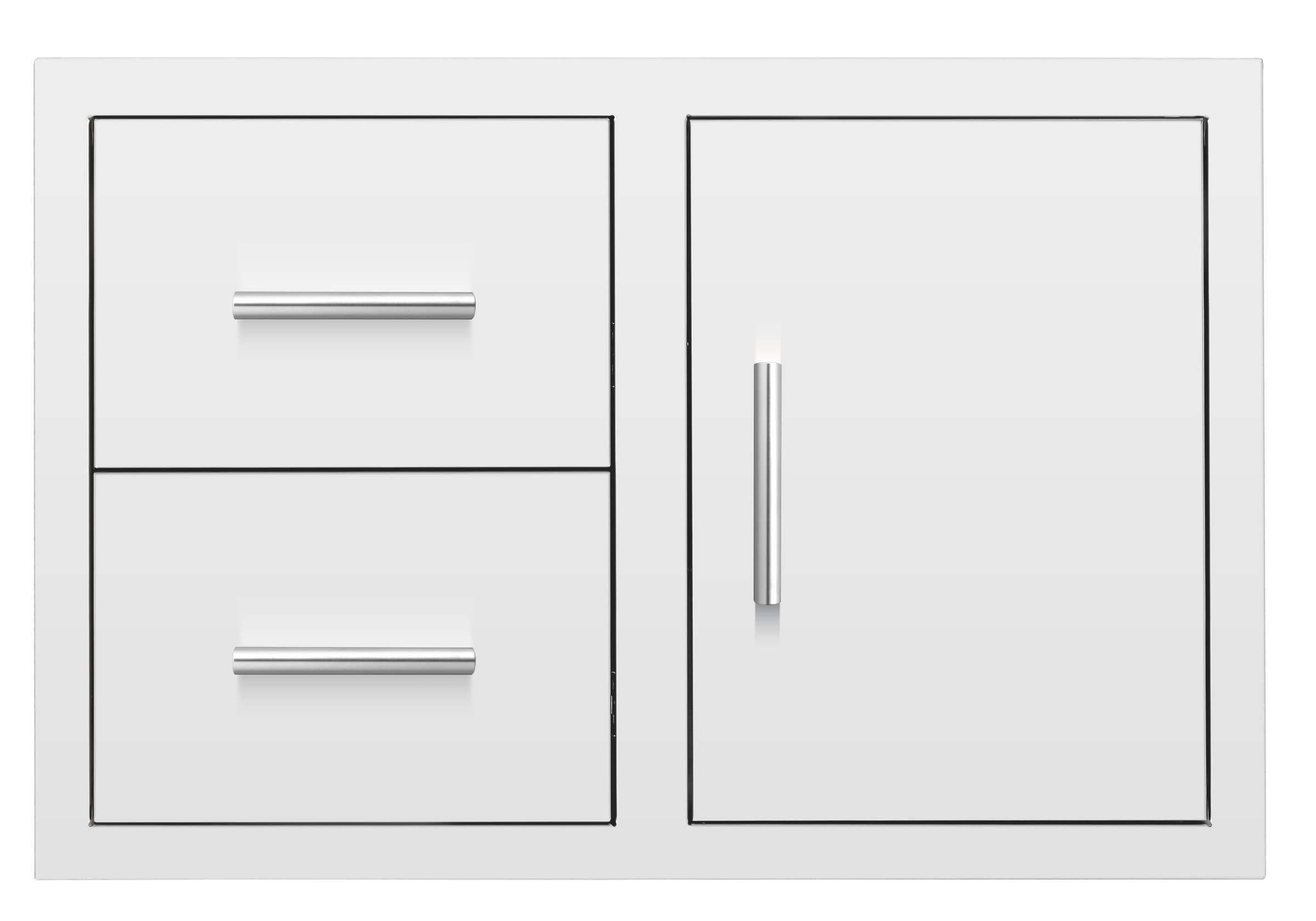 33" 2-Drawer and Access Door Combo with Hidden Hinge