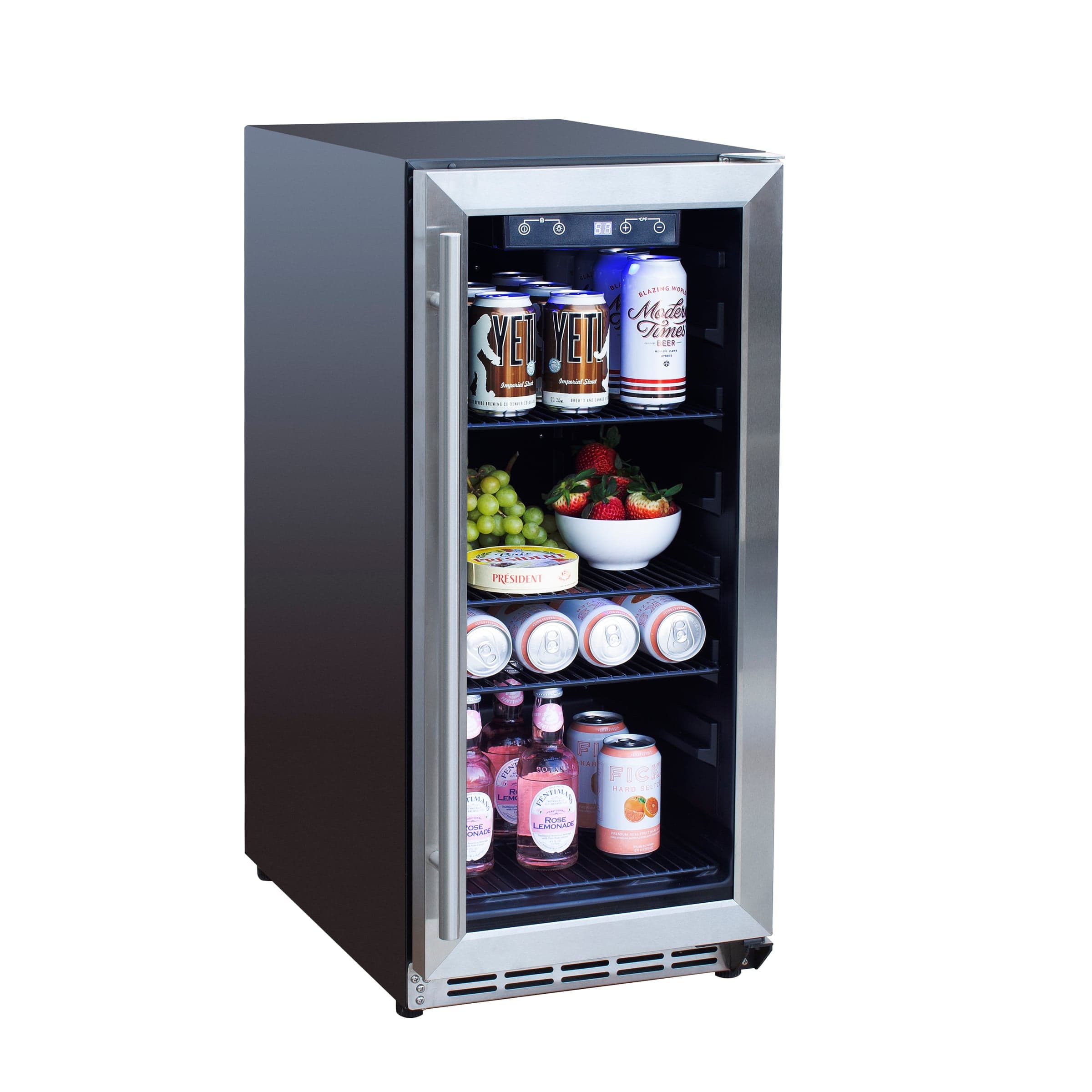 15" Outdoor Rated Refrigerator with Glass Door and Stainless Steel Handle (3.2c)