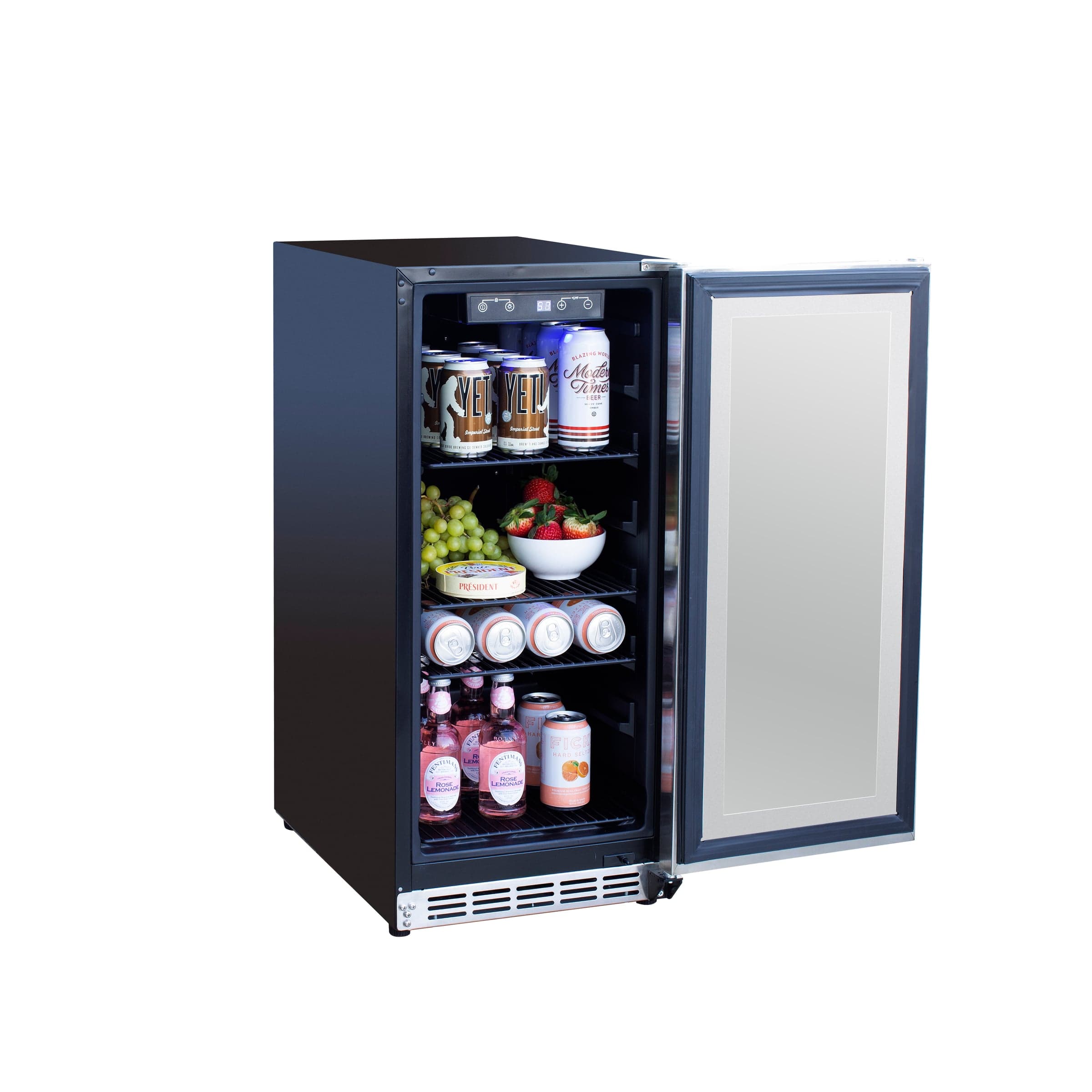 15" Outdoor Rated Refrigerator with Glass Door and Stainless Steel Handle (3.2c)