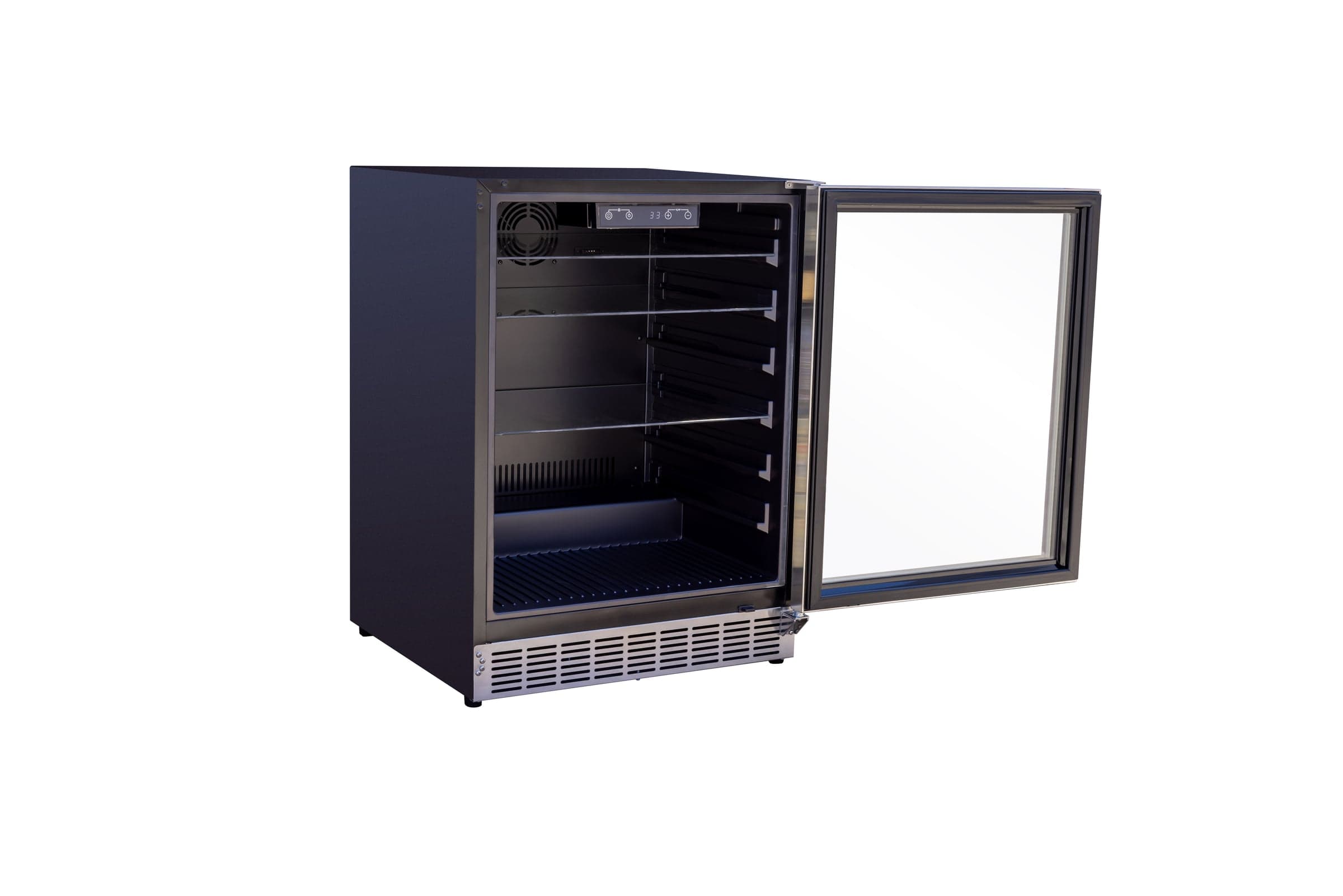 24" Outdoor Rated Refrigerator with Glass Door and Glass Shelves (5c)