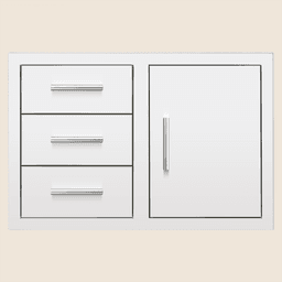 33" 3-Drawer and Access Door Combo with Hidden Hinge