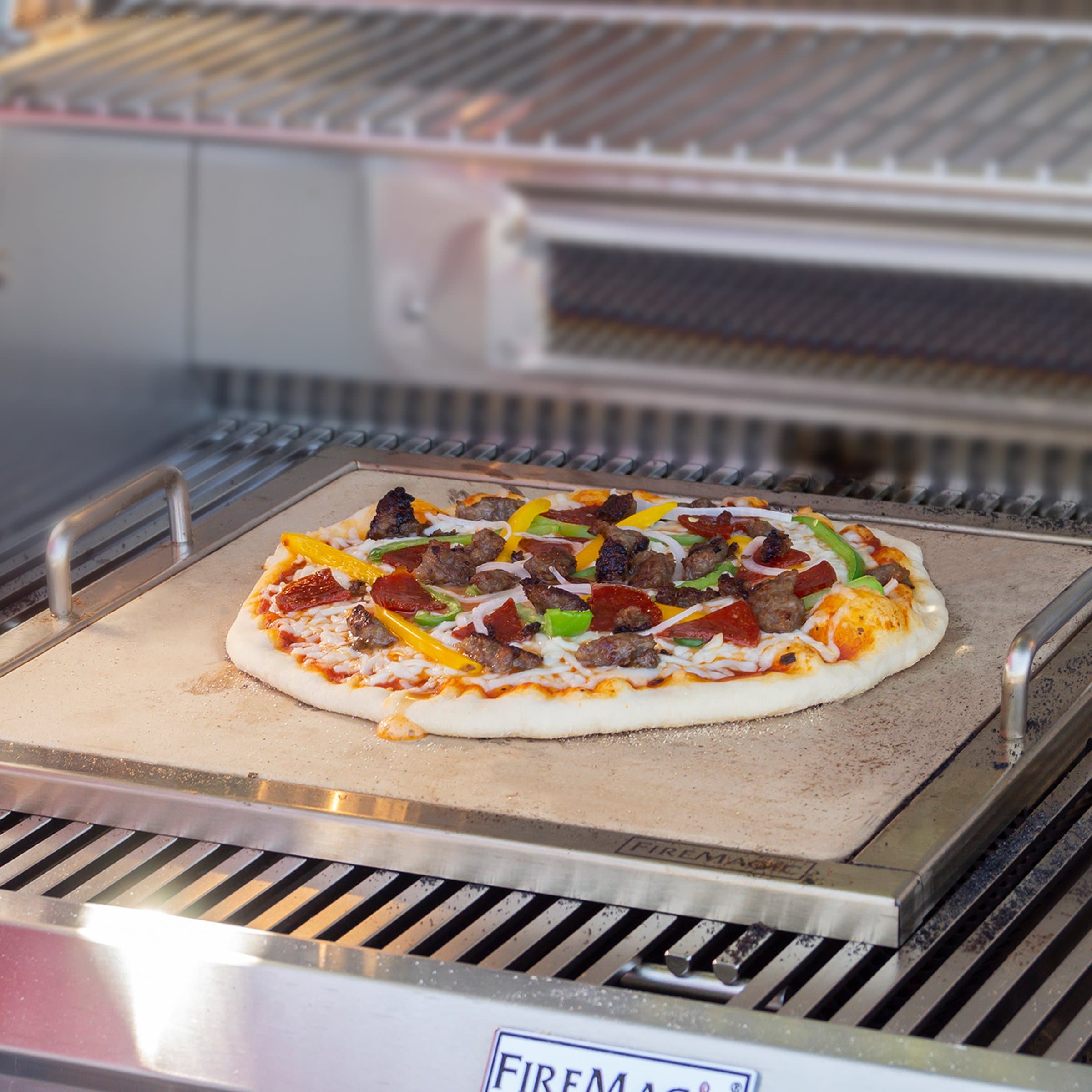 Pizza Stone Kit with Wooden Pizza Peel